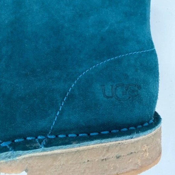 UGG Suede Leather Lace Up Chukka Boots Turquoise Teal Blue Mens 9 main image 6